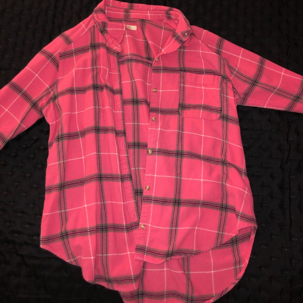 Pink hollister flannel